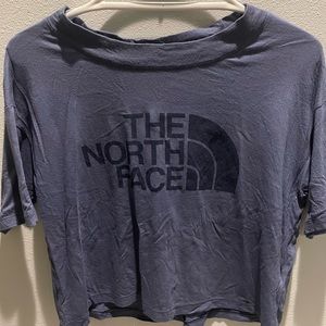 Blue North Face Cropped T-Shirt